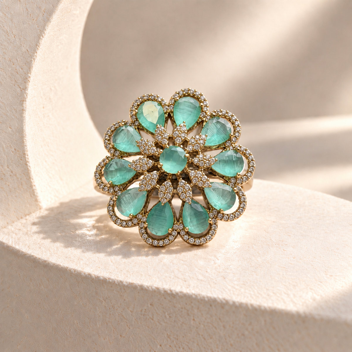 Teardrop Flower Ring