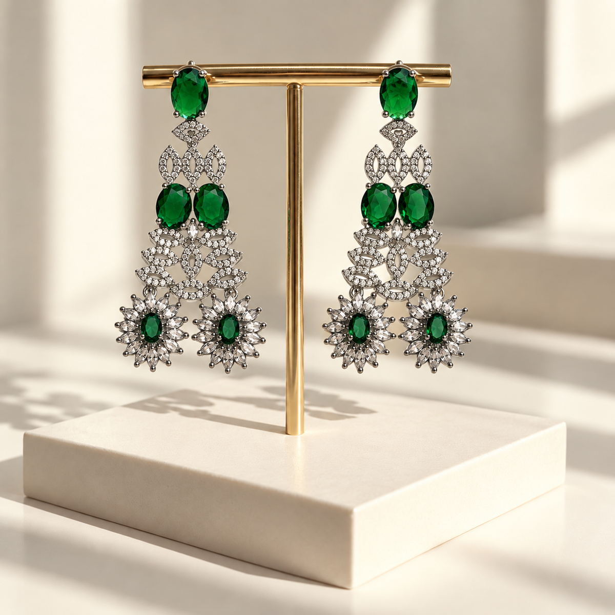 Graceful Stone Flower Earrings