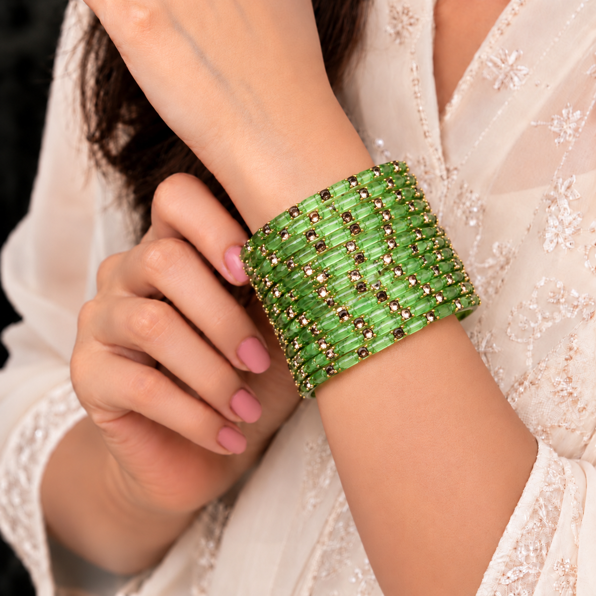 Sparkle Line Stone Bangles