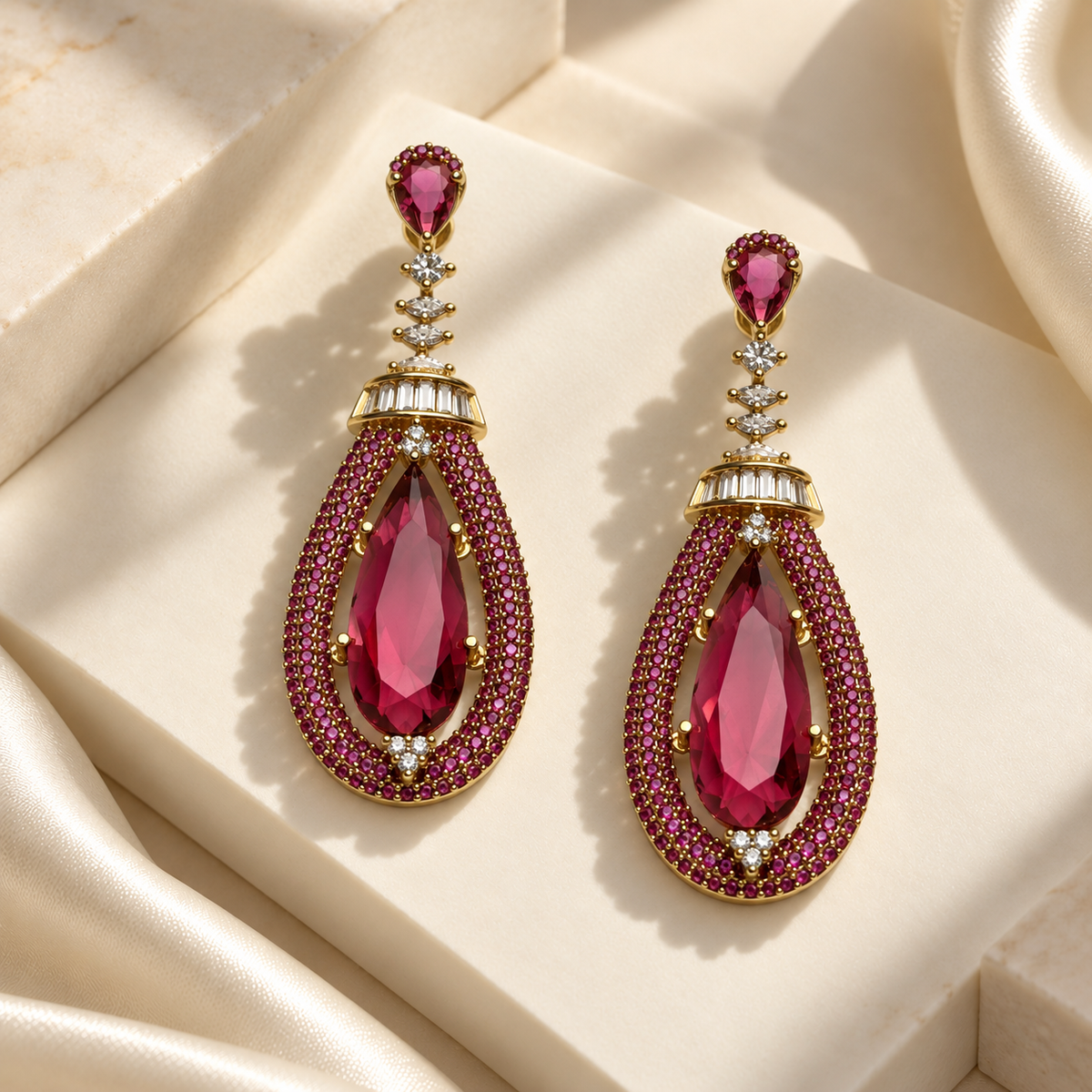 Graceful Teardrop Crystal Earrings