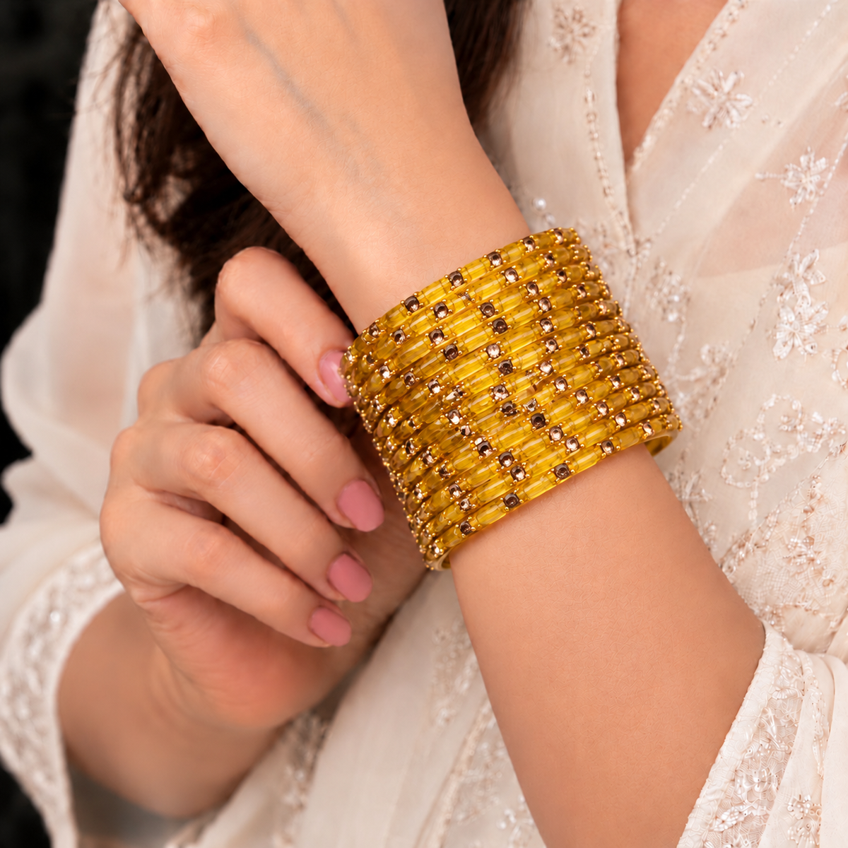 Sparkle Line Stone Bangles
