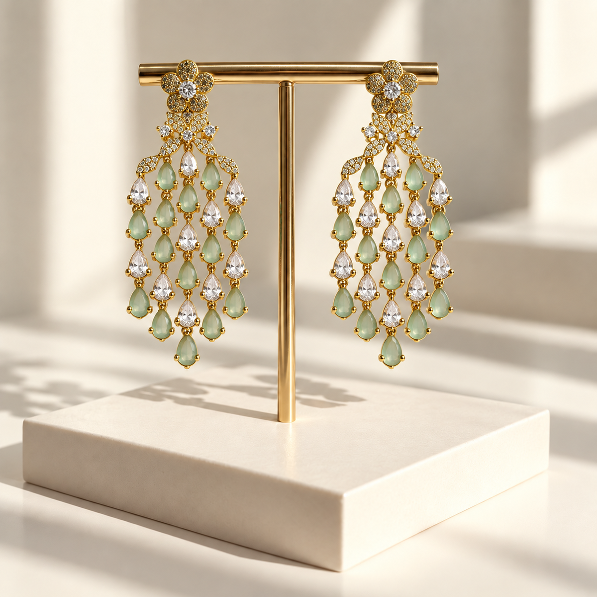 Graceful Leaf Drop Earrings