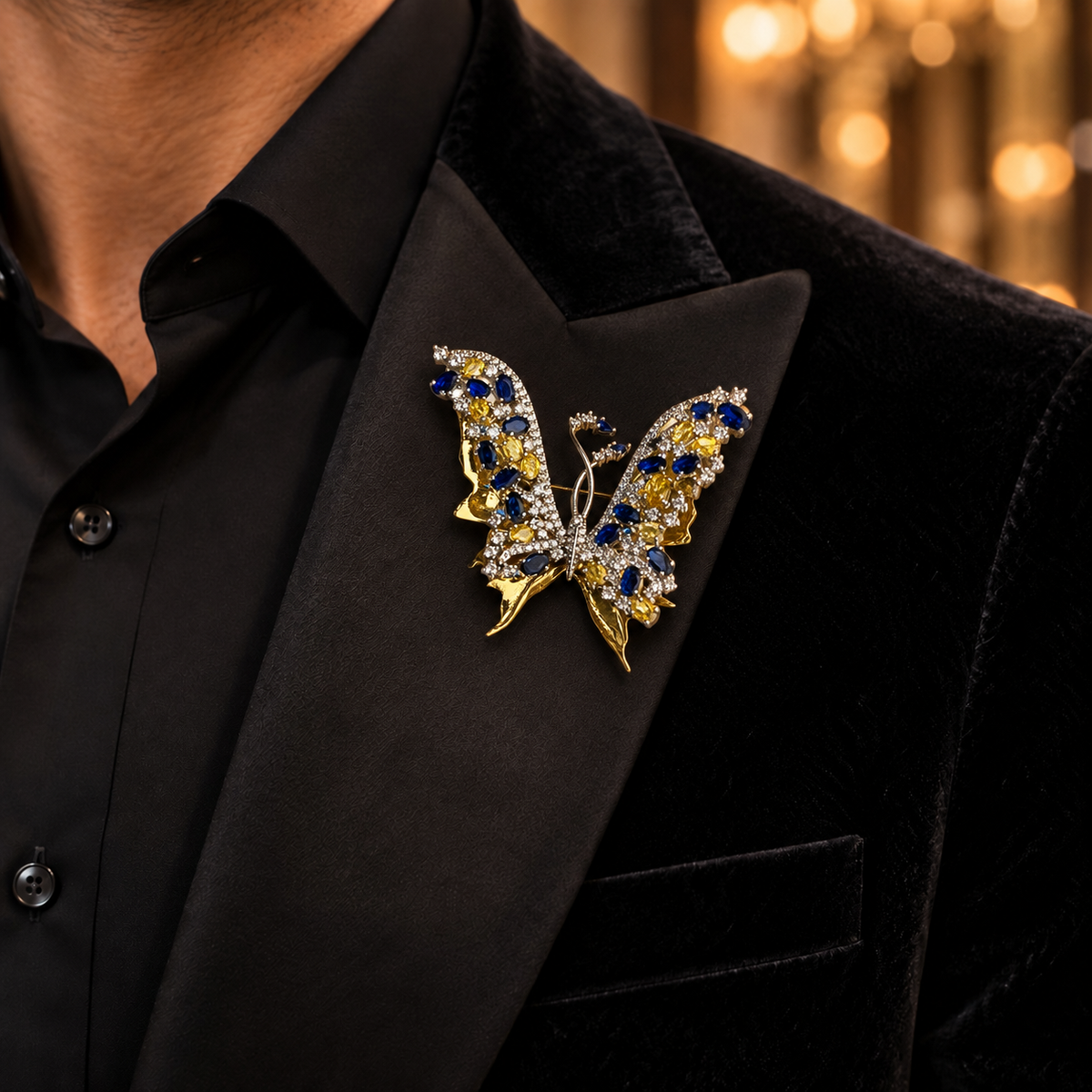 butterfly shape AD Kundan Brooch