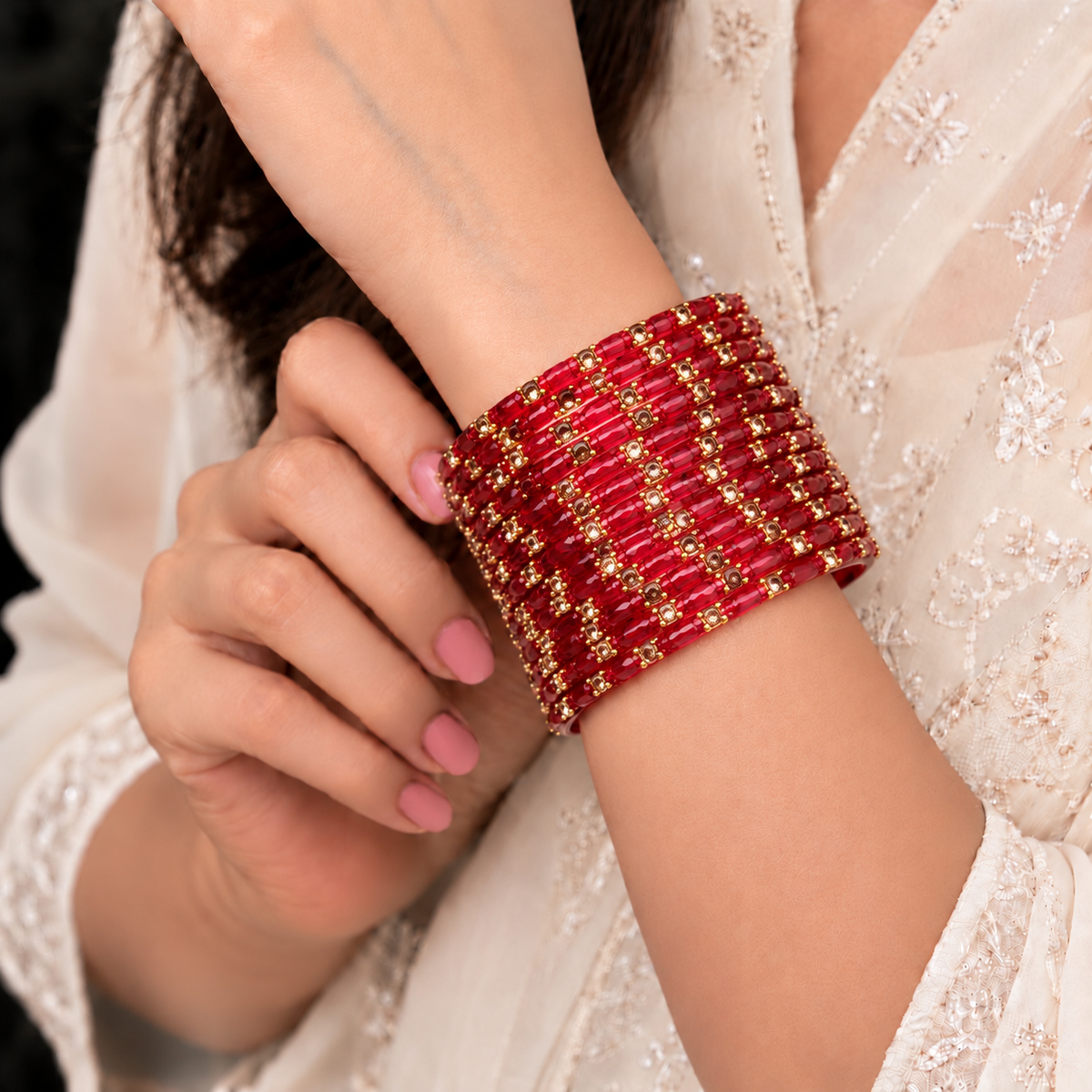 Sparkle Line Stone Bangles