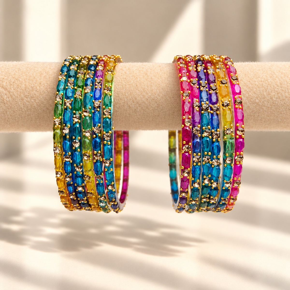 Sparkle Line Stone Bangles