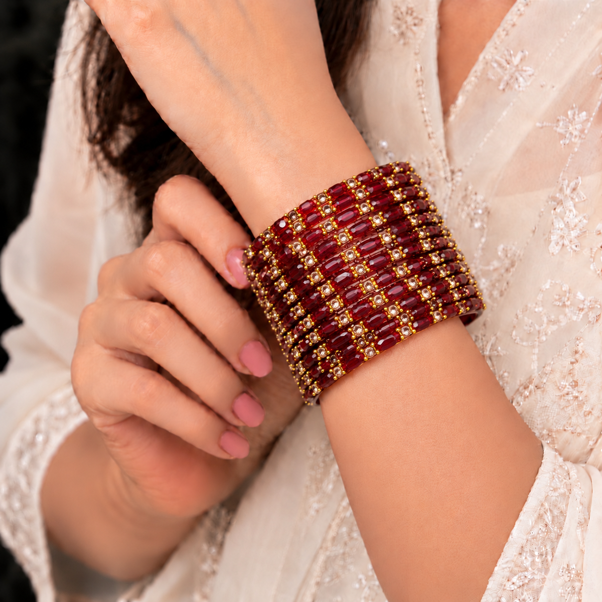 Sparkle Line Stone Bangles