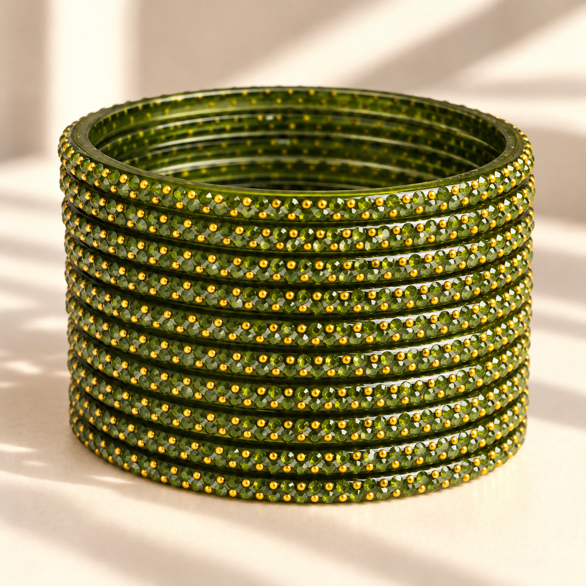Golden Dot Glass Bangle