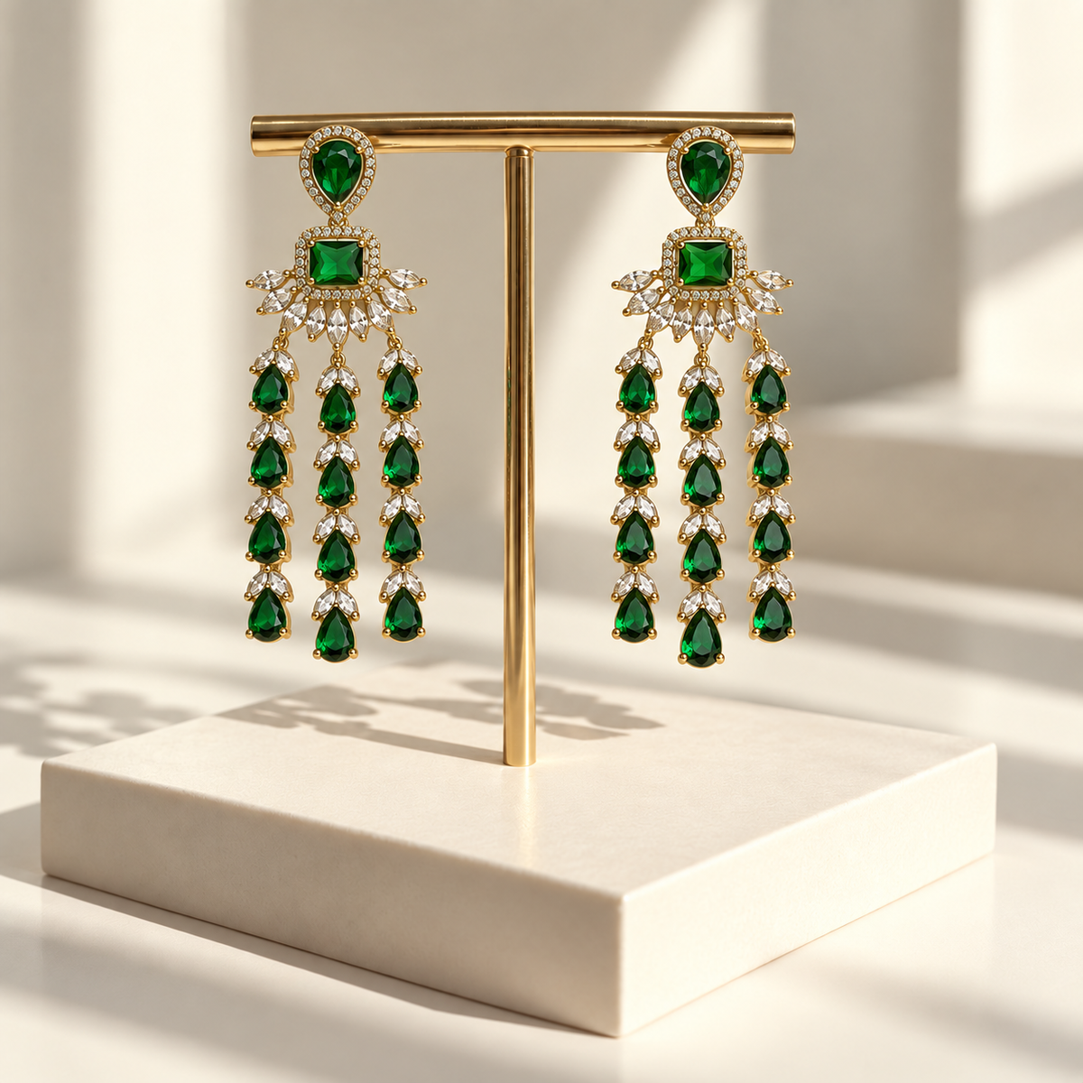 Elegant Three-Line Earrings