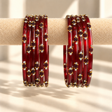 Dotted Stone Glass Bangle