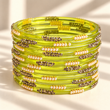 Pearl Line Glass Bangle