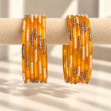 Pearl Line Glass Bangle