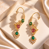 Leaf and Blossom Drop Earrings