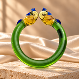 Royal Peacock Design Glass Kada
