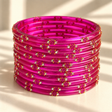 Dotted Stone Glass Bangle