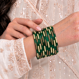 Pearl Line Glass Bangle