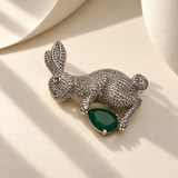 Rabbit Stone Brooch