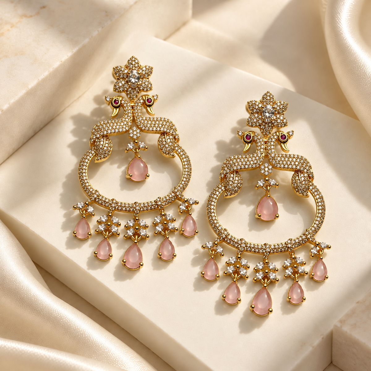 Royal Peacock Drop Earrings