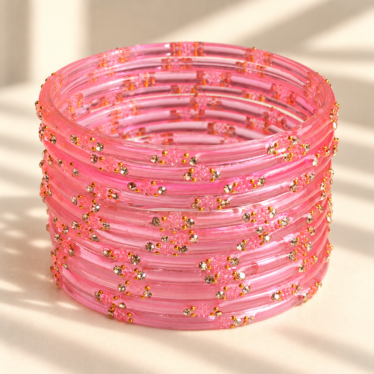 Dotted Stone Glass Bangle