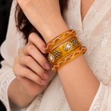 Drop Stone Short Glass Kada Bangle Set