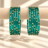Dotted Stone Glass Bangle