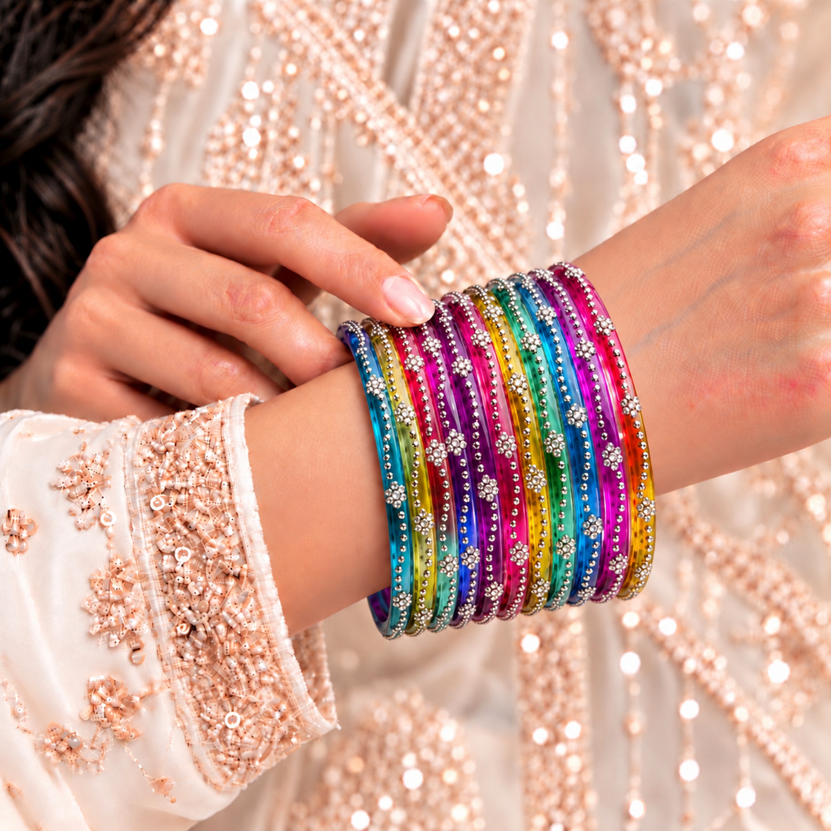 Mini Bloom Glass Bangles