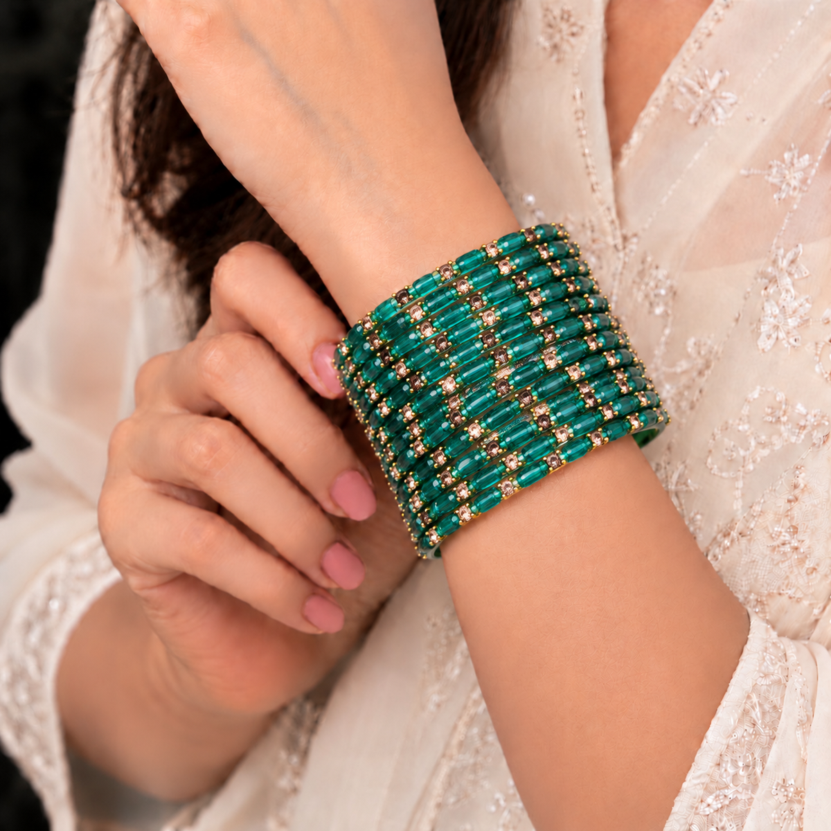 Sparkle Line Stone Bangles