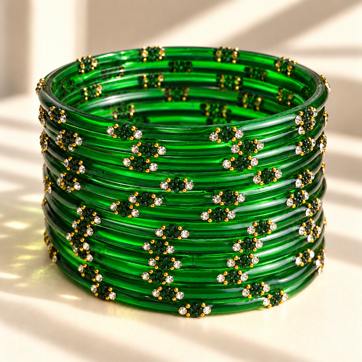 Dotted Stone Glass Bangle