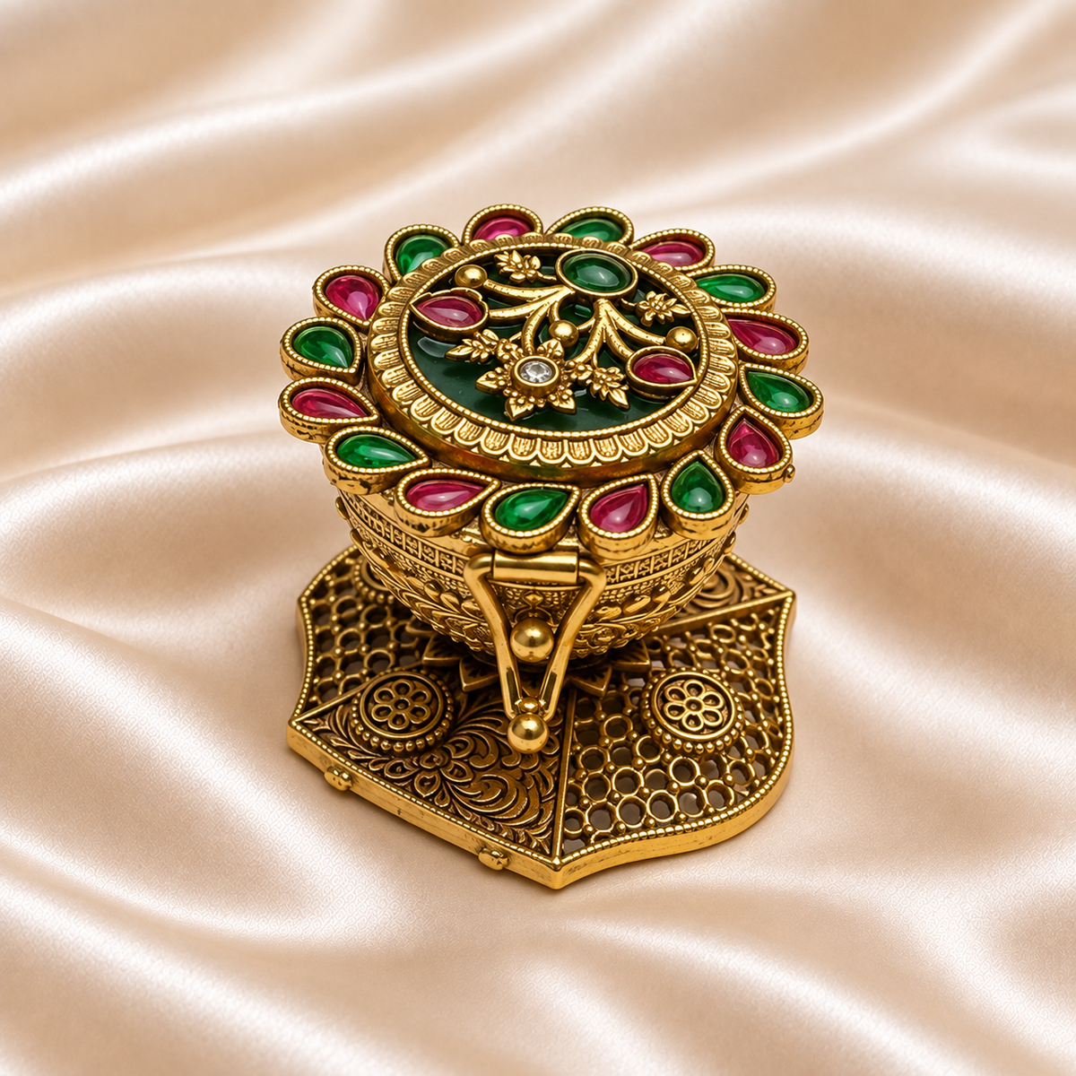 Floral Lid Sindoor Box