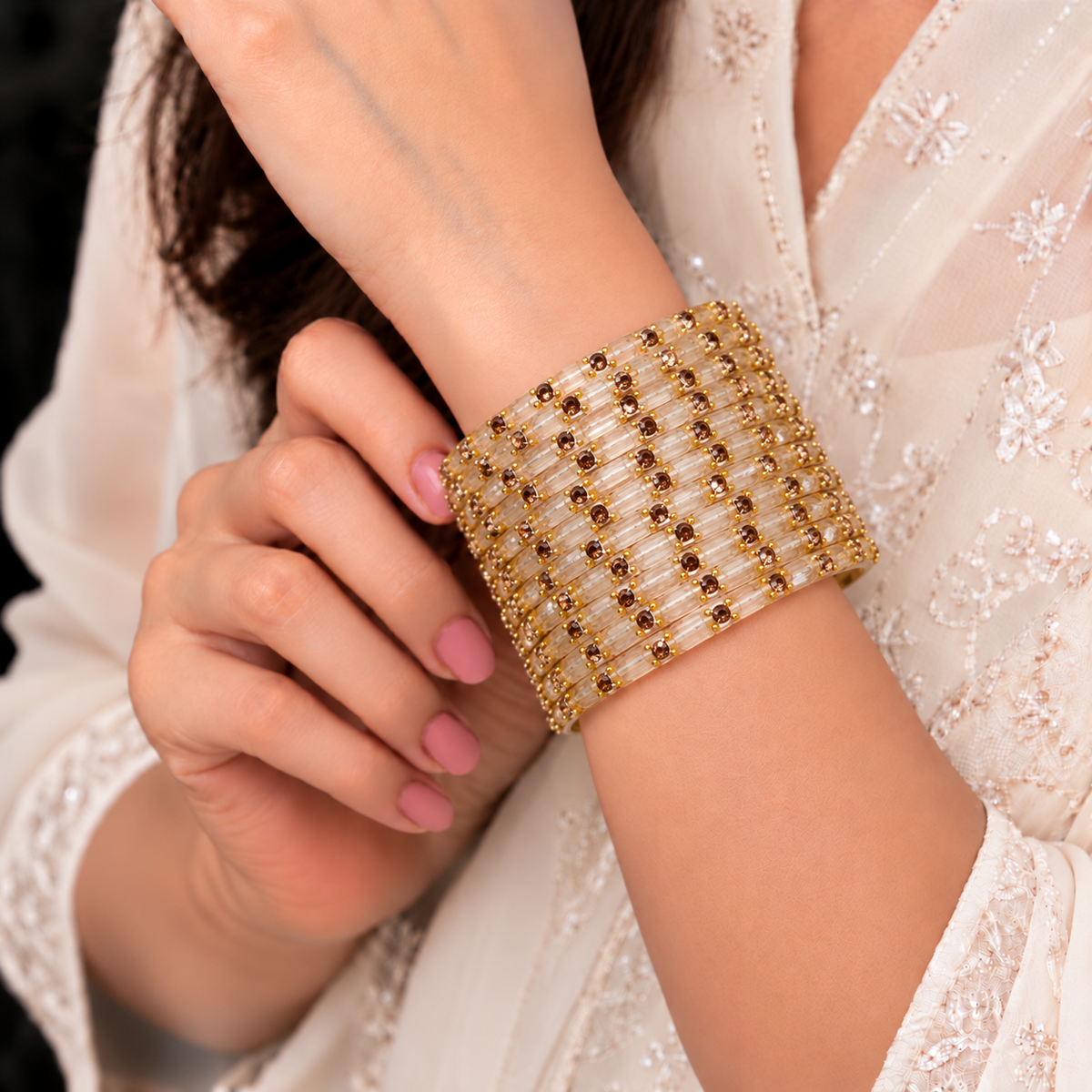 Sparkle Line Stone Bangles