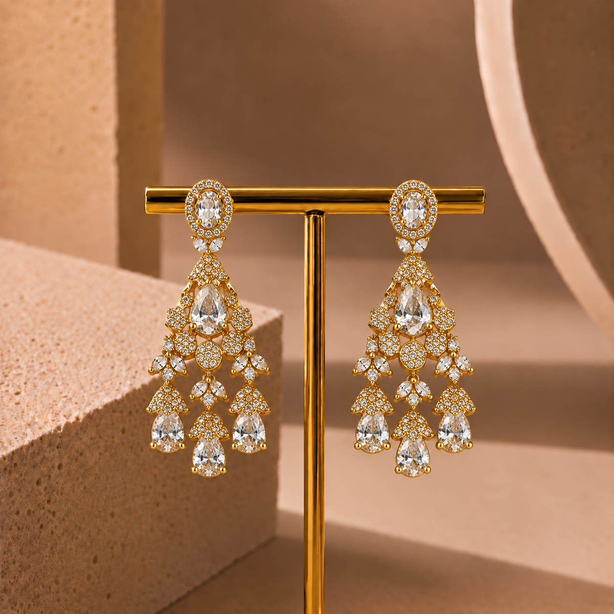 Pear Drop Tiered Necklace Set
