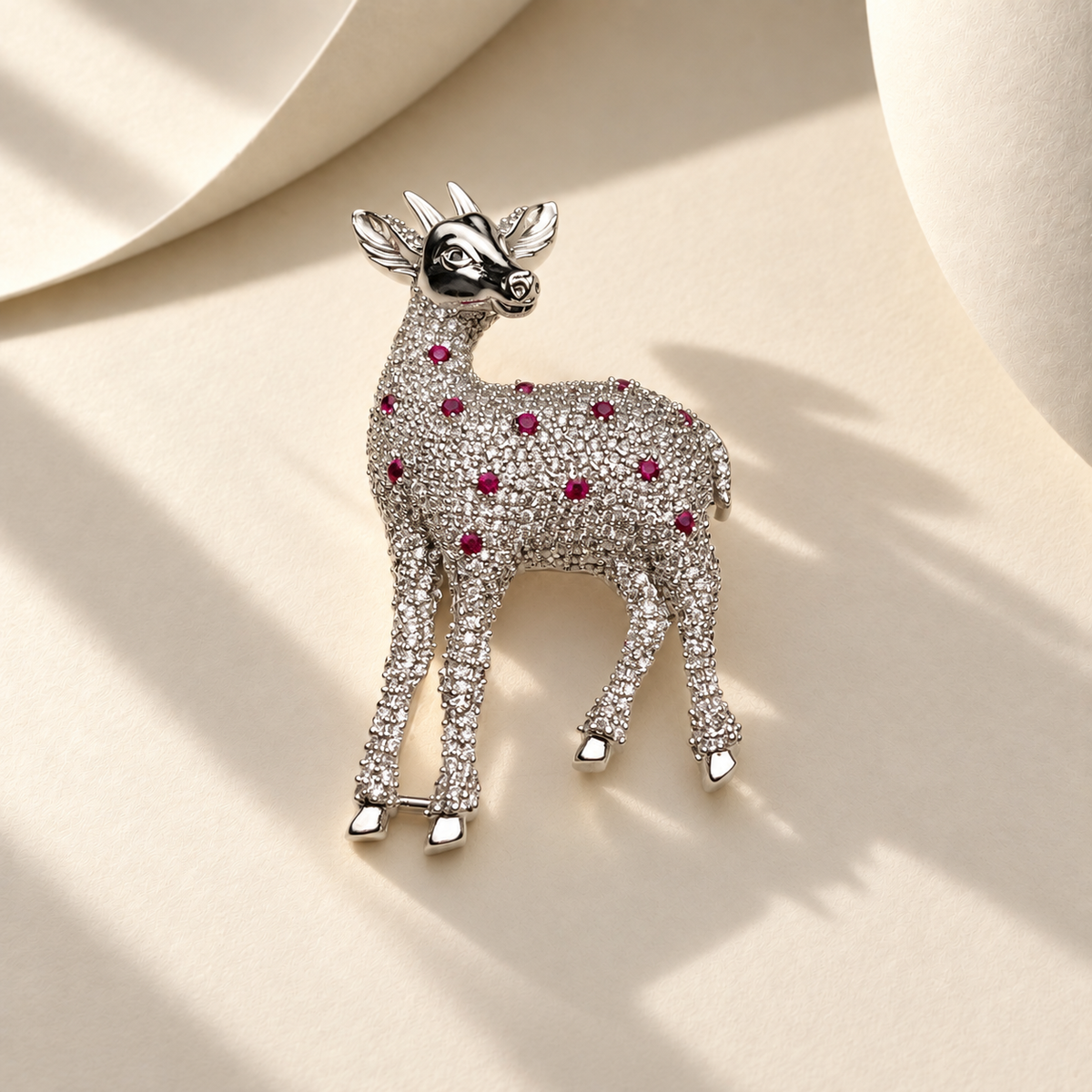 Sparkling Deer Brooch
