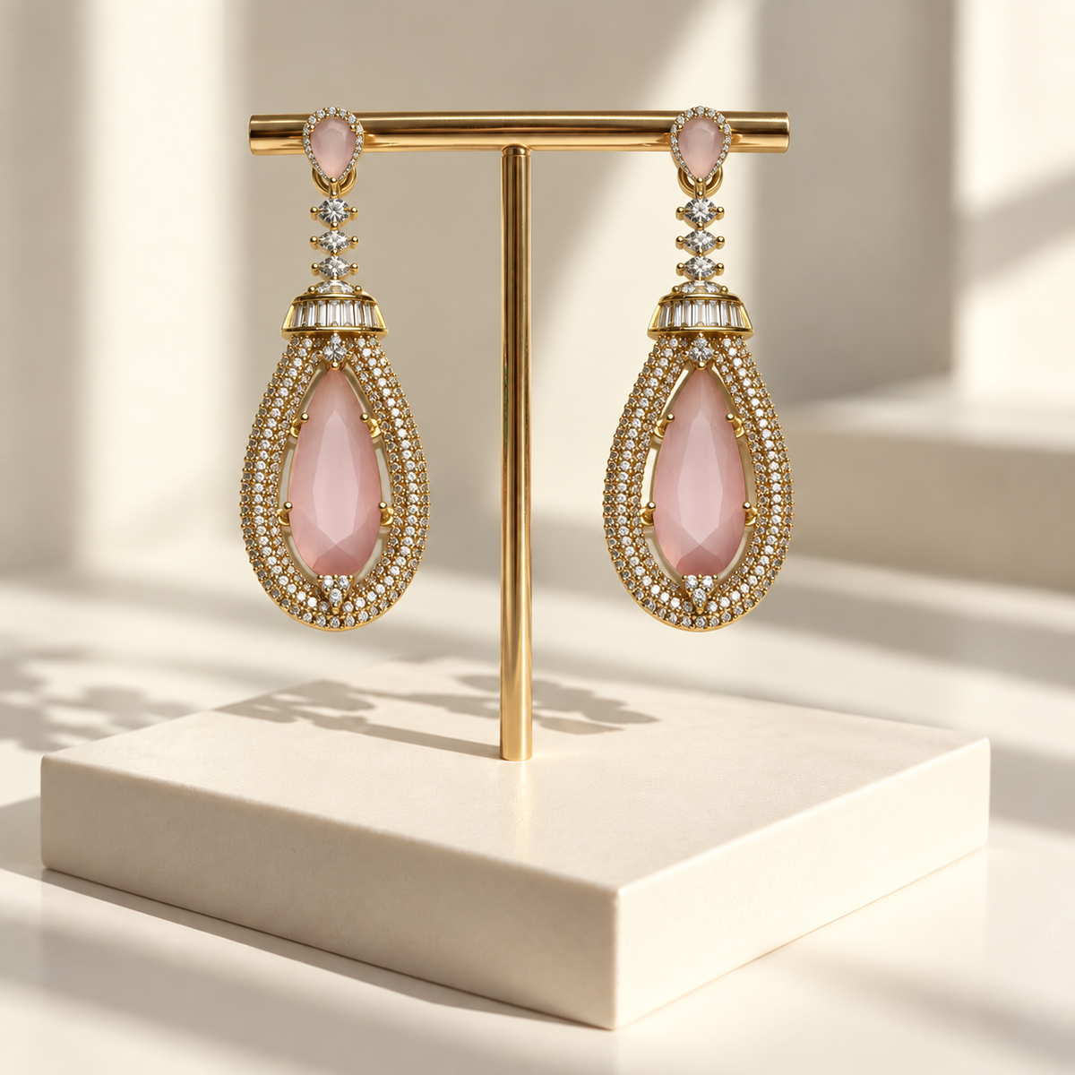 Graceful Teardrop Crystal Earrings
