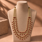American Diamond Layered Drop Necklace Set