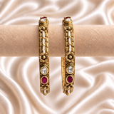 Rajwada Floral Pearl Kada Pair