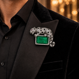 Panther design AD Kundan Brooch
