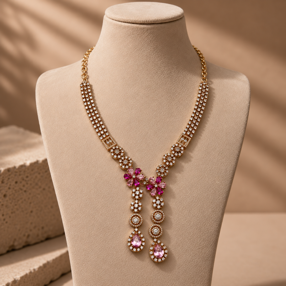 Twin Drop Motif Jewellery Set