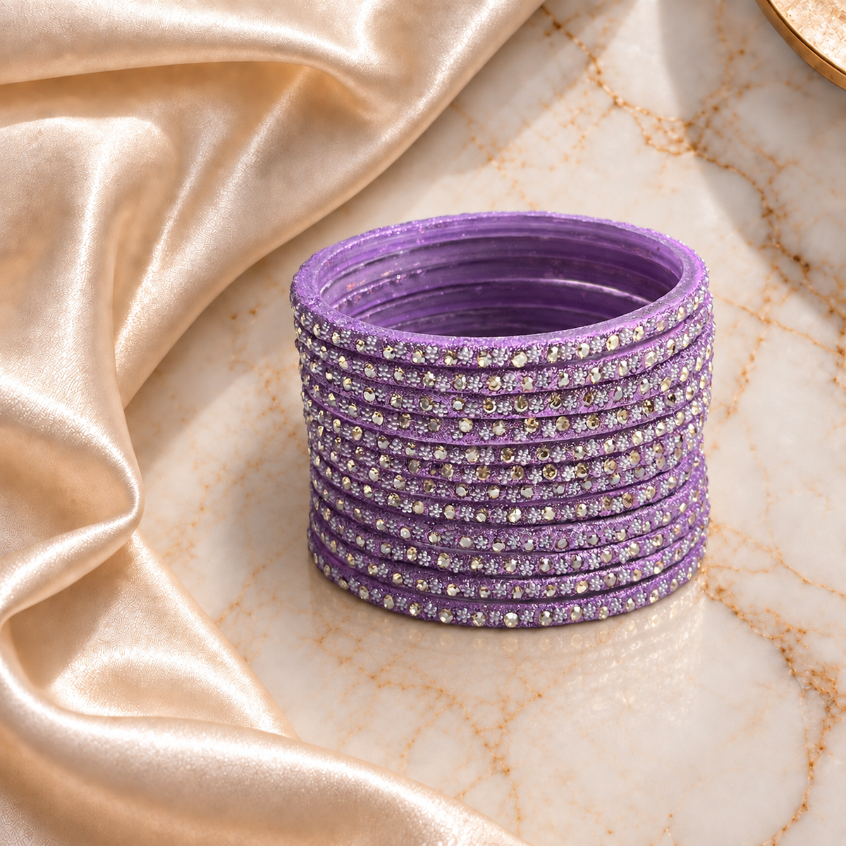 Flower stones glass bangles