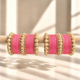 Drop Border Glass Bangle Set