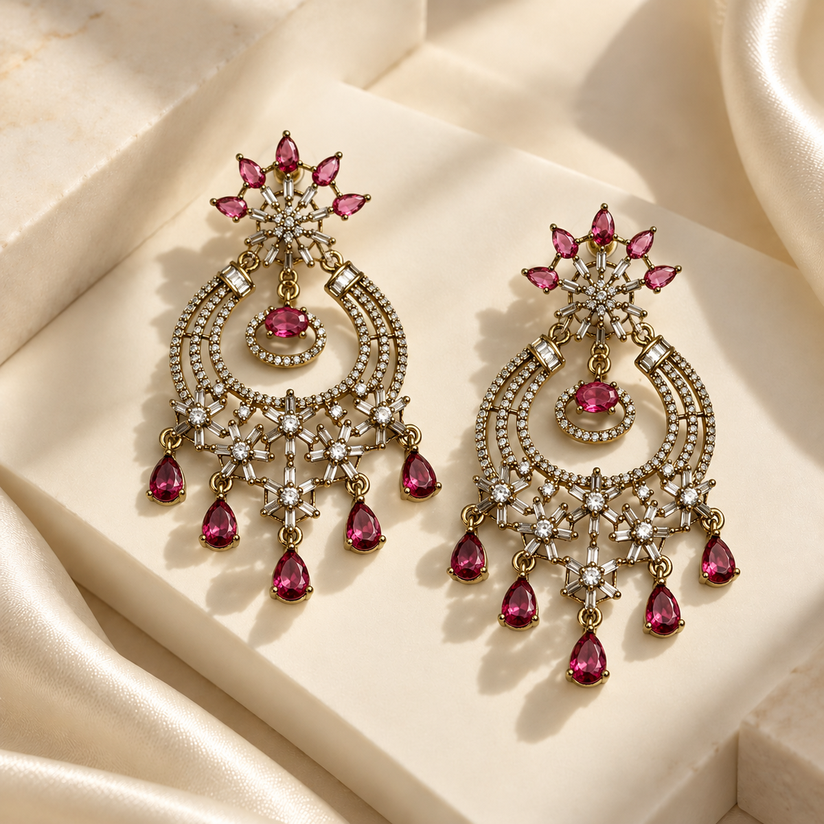 Beautiful Flower Drop Earrings