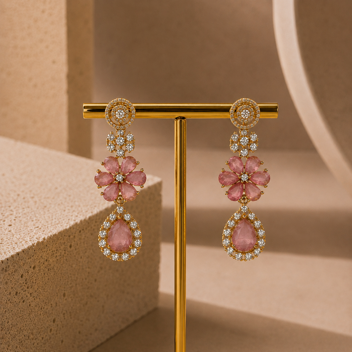 Twin Drop Motif Jewellery Set