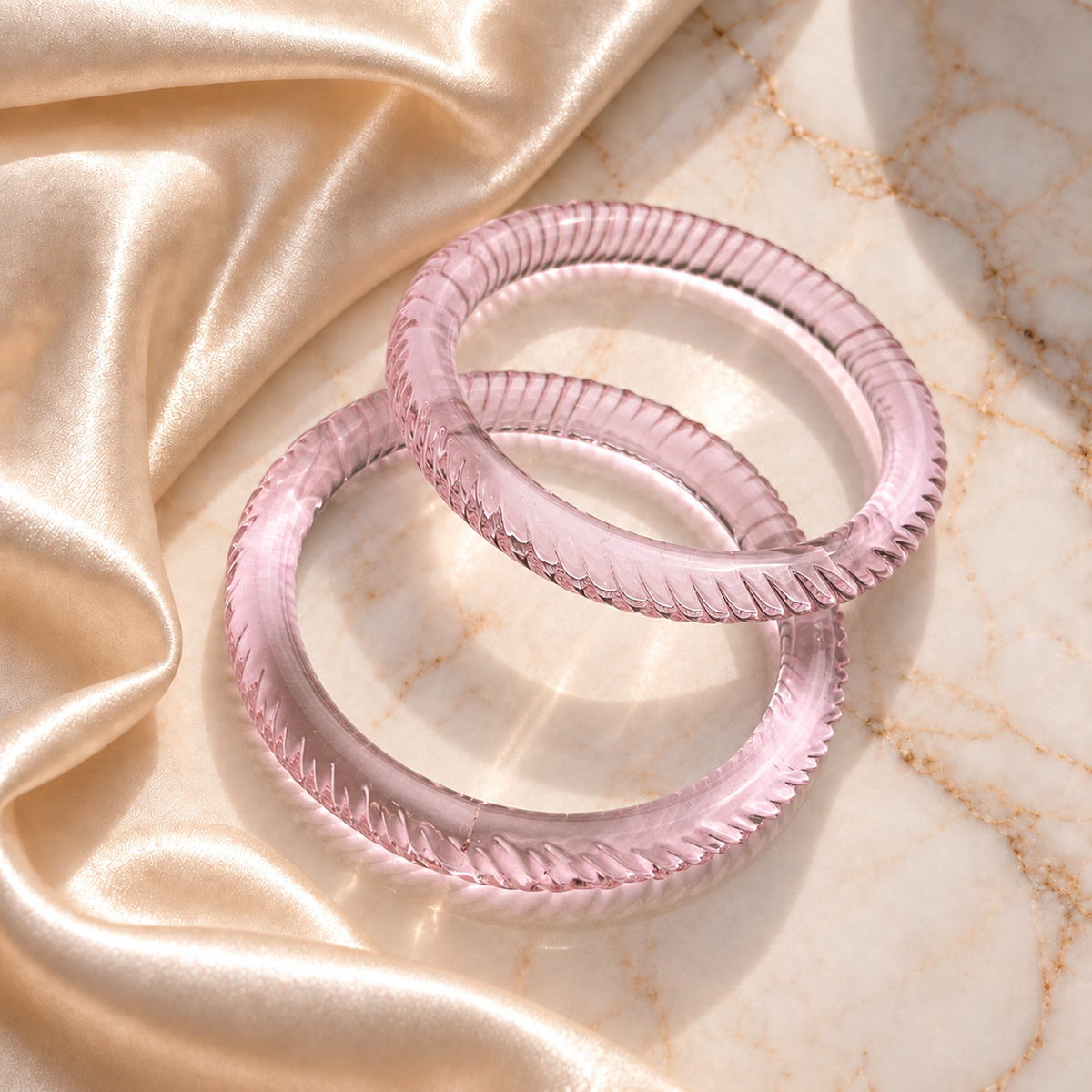 Spiral Cutting Design Glass Kada