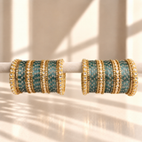 Floral Kundan Stone Bangle Set
