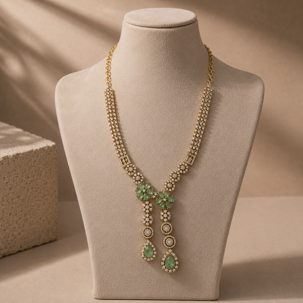 Twin Drop Motif Jewellery Set