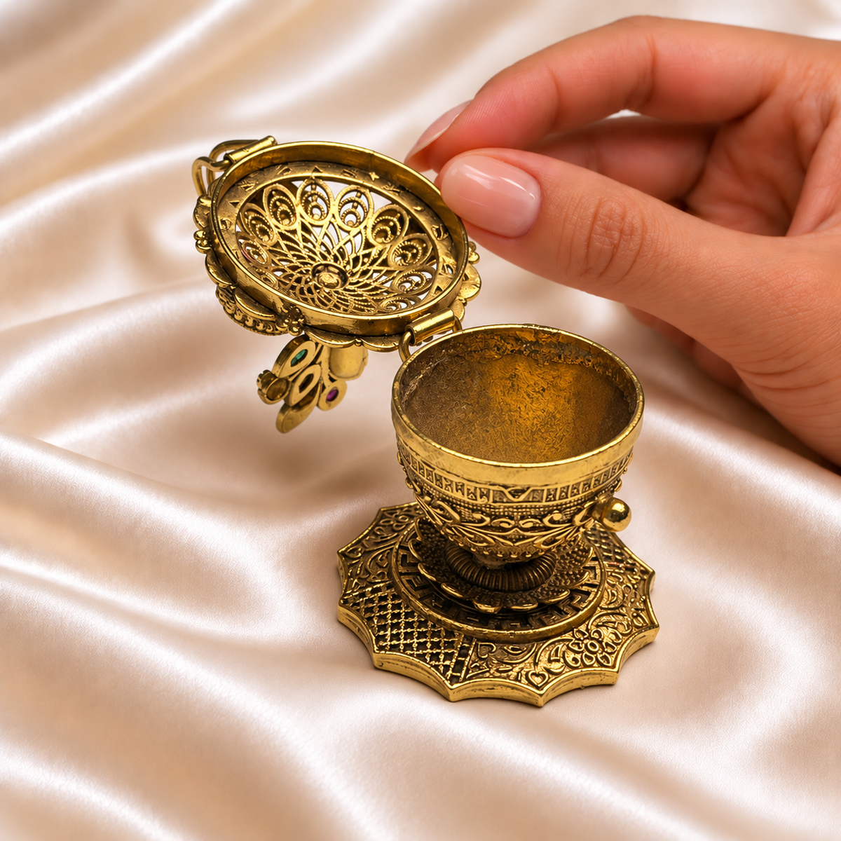 Leaf Crown Sindoor Box