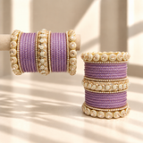 Drop Border Glass Bangle Set