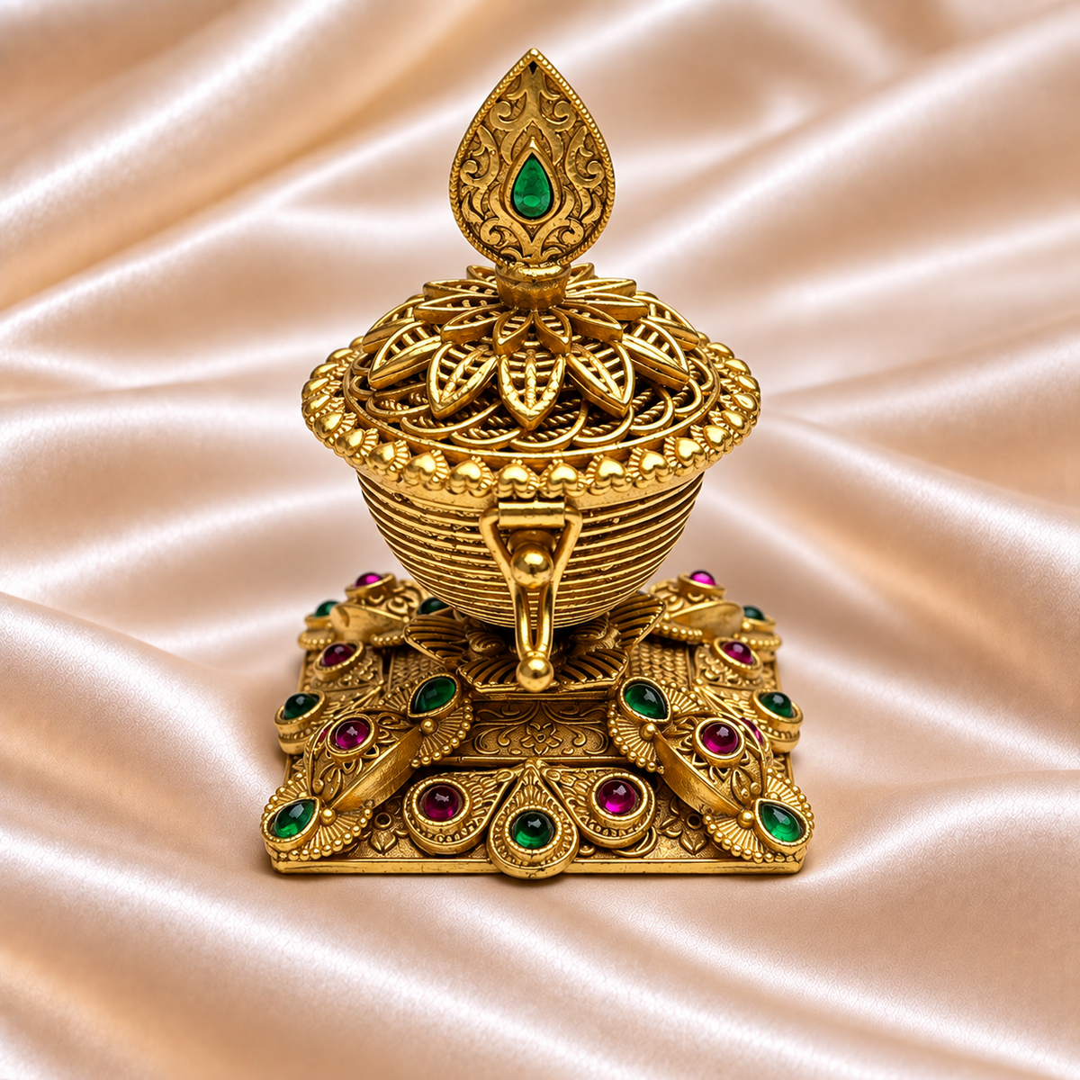 Teardrop Handle Sindoor Box