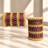 Floral Kundan Stone Bangle Set