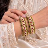 Rajwada Pearl Ruby Circle Openable Kada