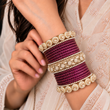 Drop Border Glass Bangle Set