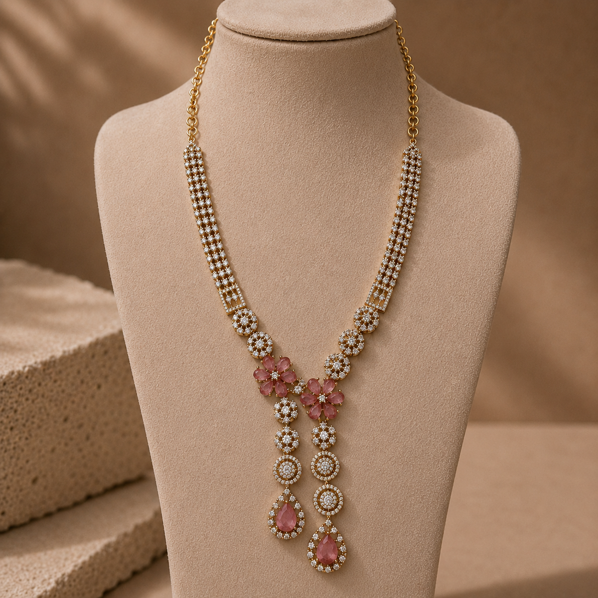 Twin Drop Motif Jewellery Set